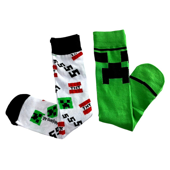 Minecraft Crew Socks 2 Pair Shoe Size 8-12 NWOT #1 - Picture 2 of 3